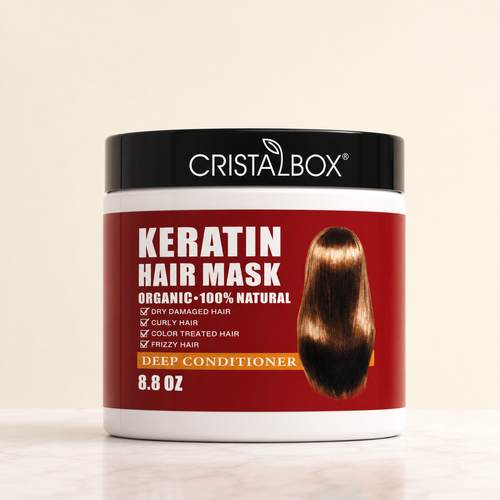 Cedar & Silk keratin repair hair mask jar — neutral studio hero