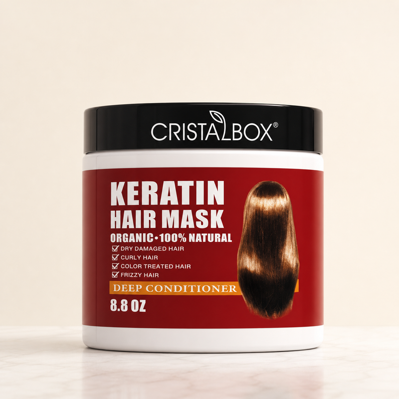Cedar & Silk keratin repair hair mask jar — neutral studio hero