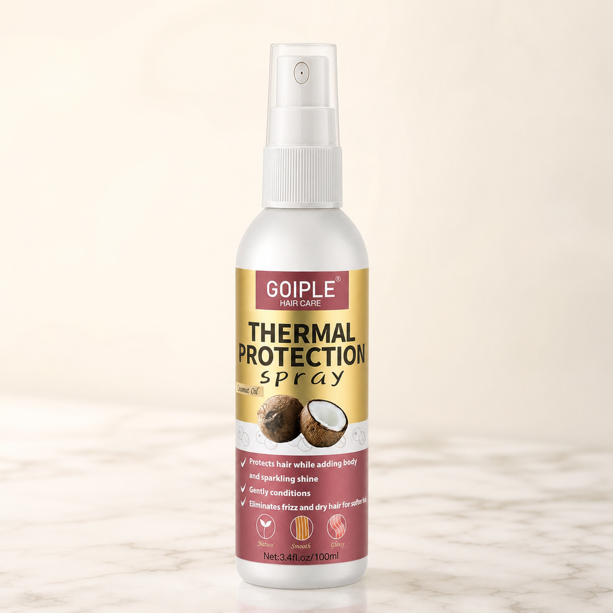 Crown Guard heat protectant spray — neutral studio hero