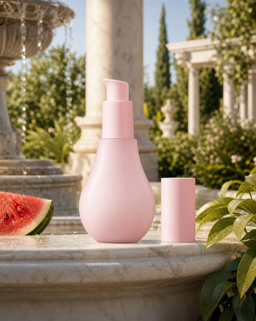 Gaia's Glow in a classical garden by a fountain