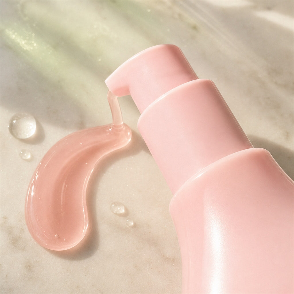Gaia's Glow pink serum texture macro