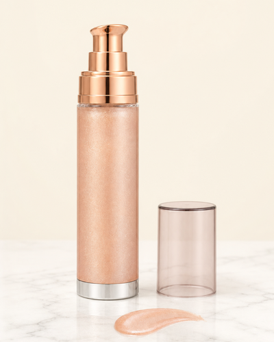 Gilded Dew open bottle with shimmer oil swatch