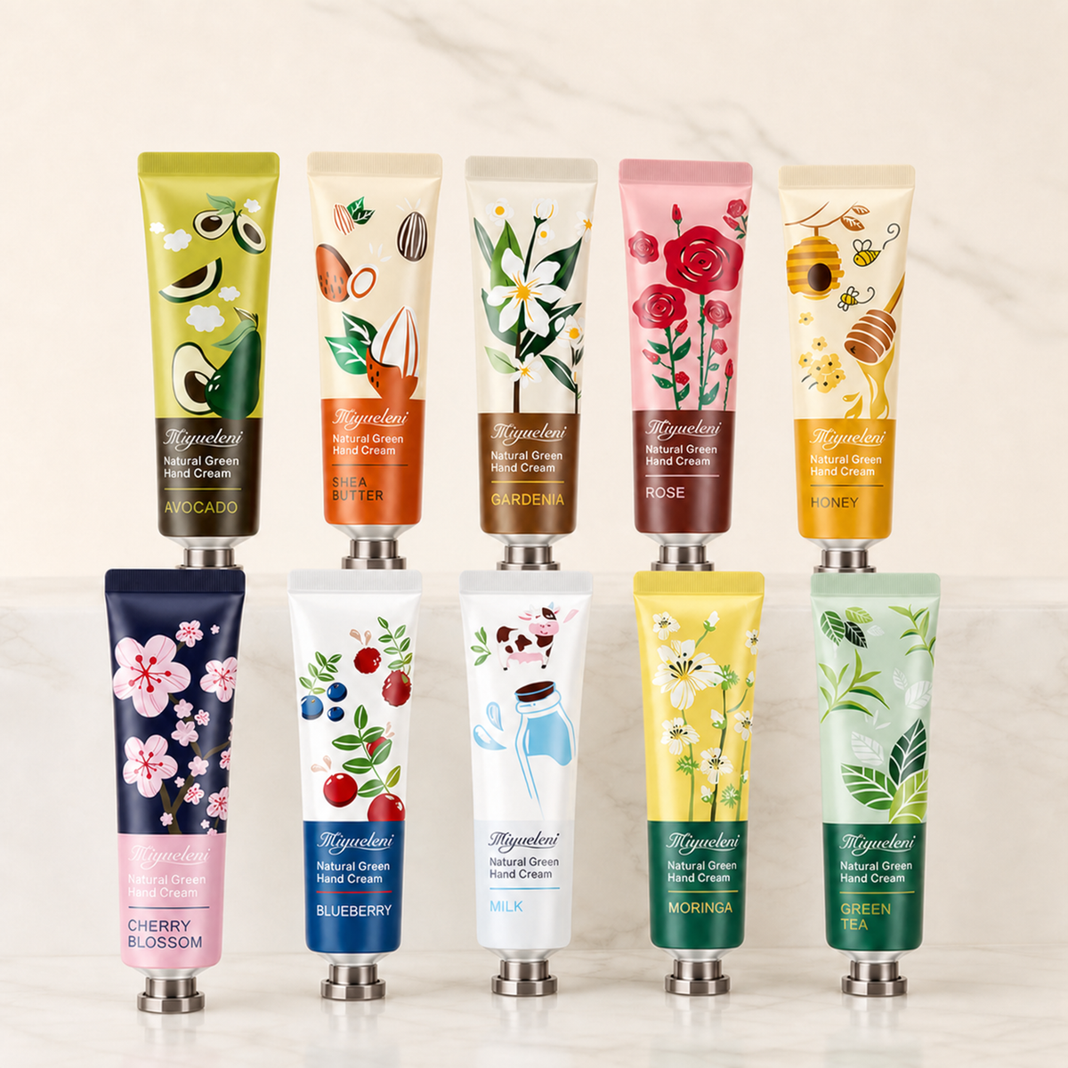 Hands of Blessing hand cream collection — ten scented tubes
