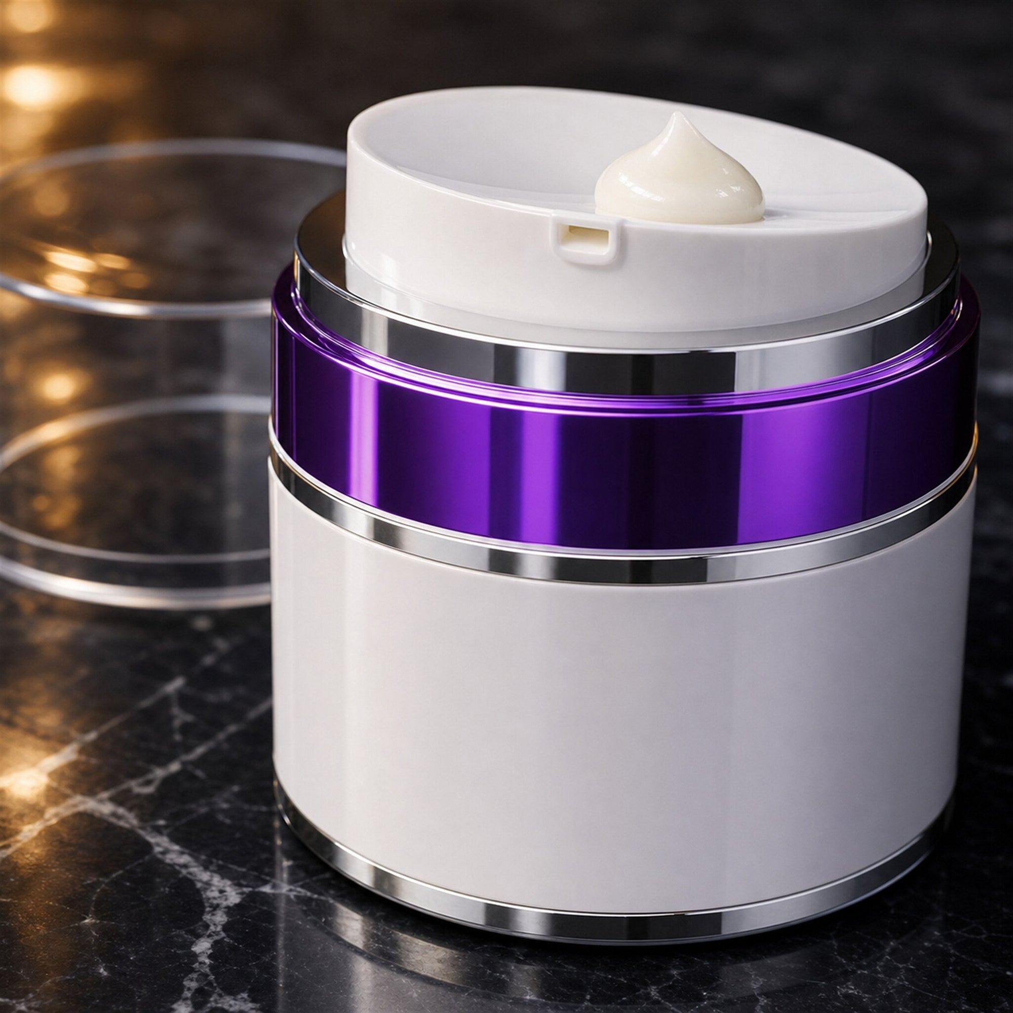 Night Nectar airless jar macro with cream dose