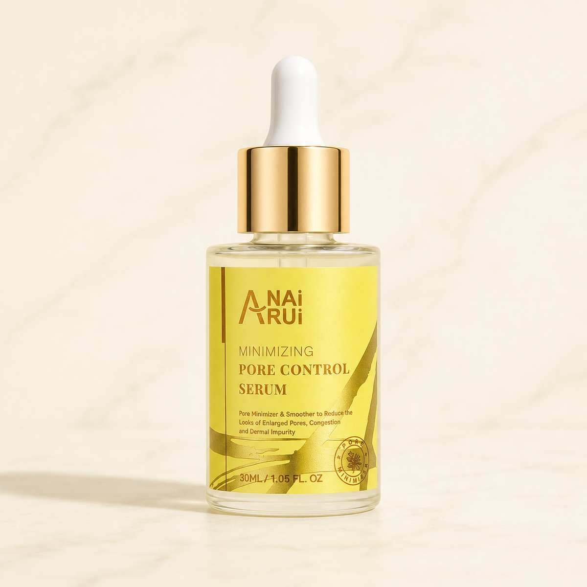 Still Waters pore refining serum bottle — neutral studio hero